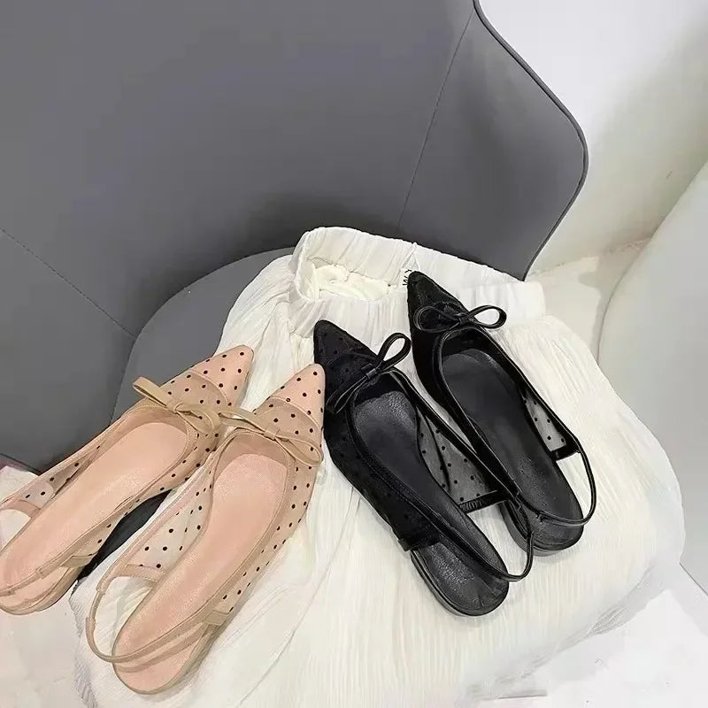 Nordspur | Dotella Pointed Toe Low Heel Slingbacks