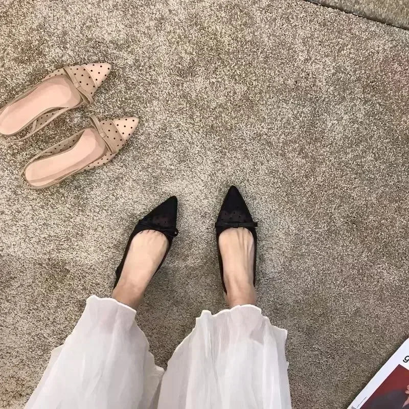 Nordspur | Dotella Pointed Toe Low Heel Slingbacks