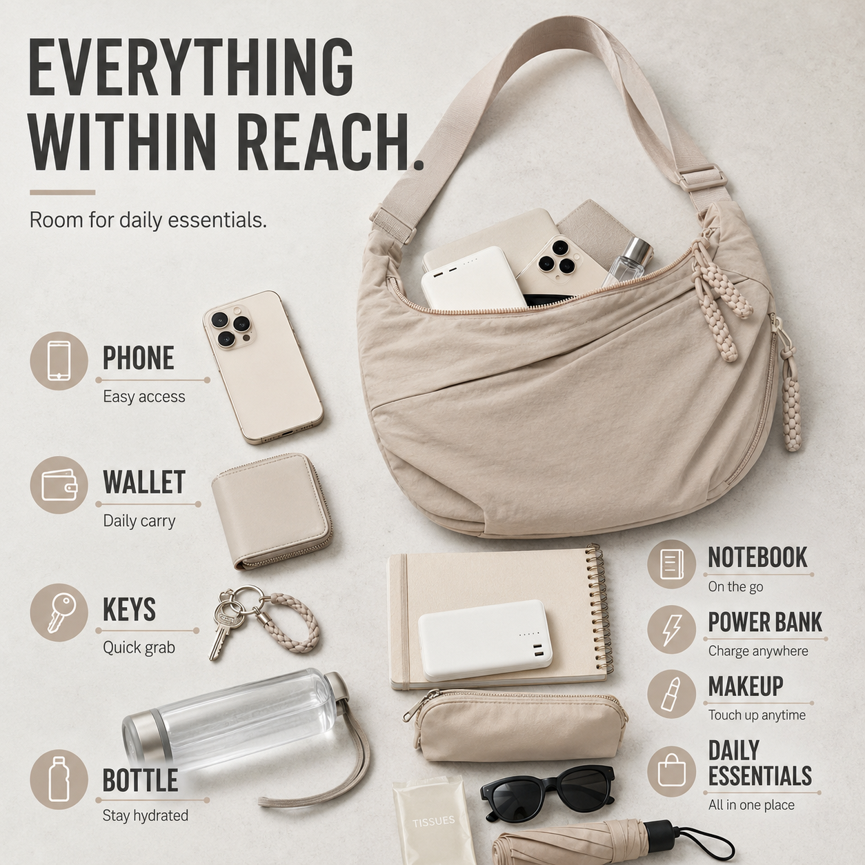 Nordspur | Dumplia Large-Capacity Slouchy Crossbody Bag