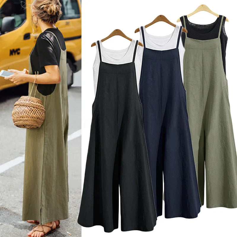 Nordspur | Dungarella Sleeveless Wide-Leg Dungaree Jumpsuit