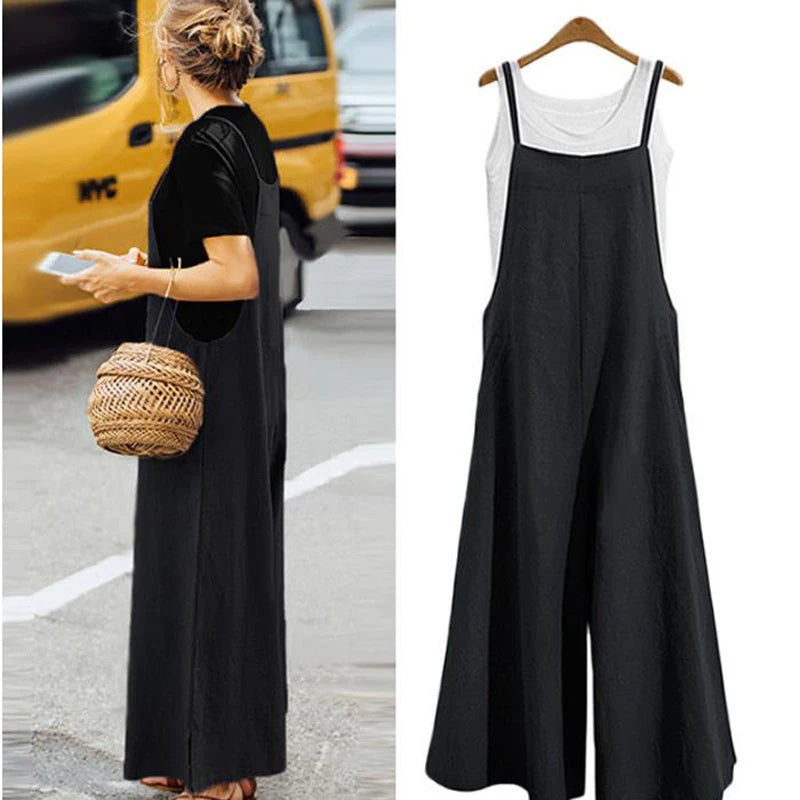 Nordspur | Dungarella Sleeveless Wide-Leg Dungaree Jumpsuit