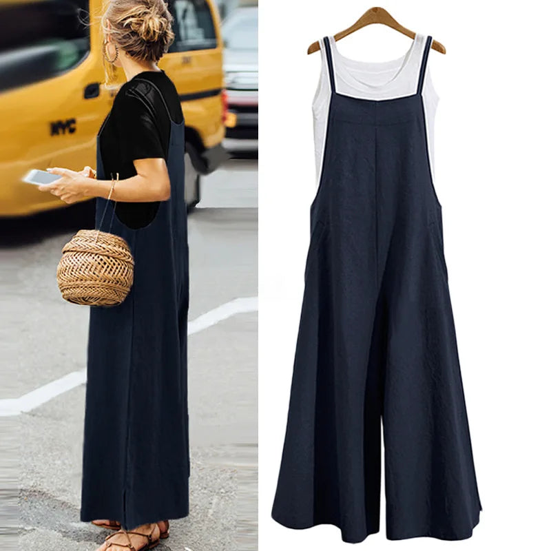 Nordspur | Dungarella Sleeveless Wide-Leg Dungaree Jumpsuit