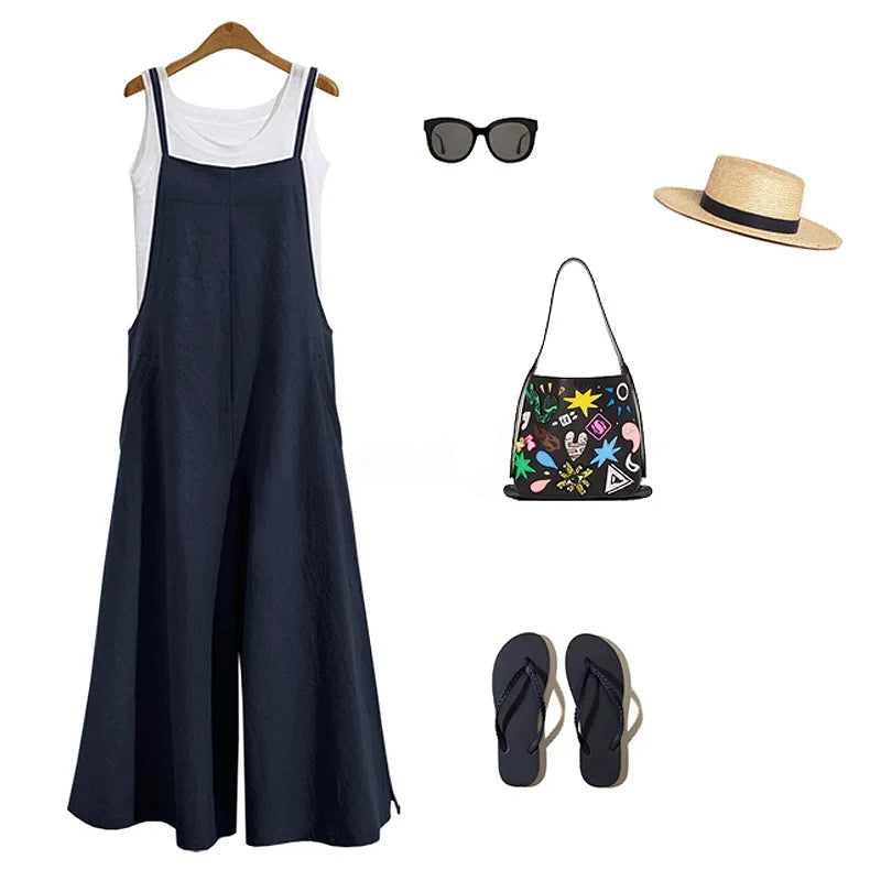 Nordspur | Dungarella Sleeveless Wide-Leg Dungaree Jumpsuit
