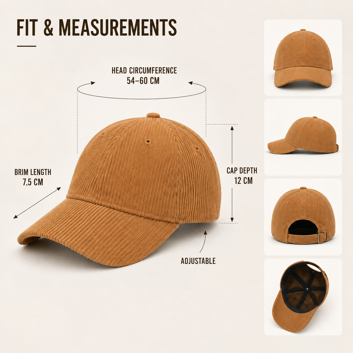 Nordspur | Duxton Curved Brim Corduroy Baseball Cap