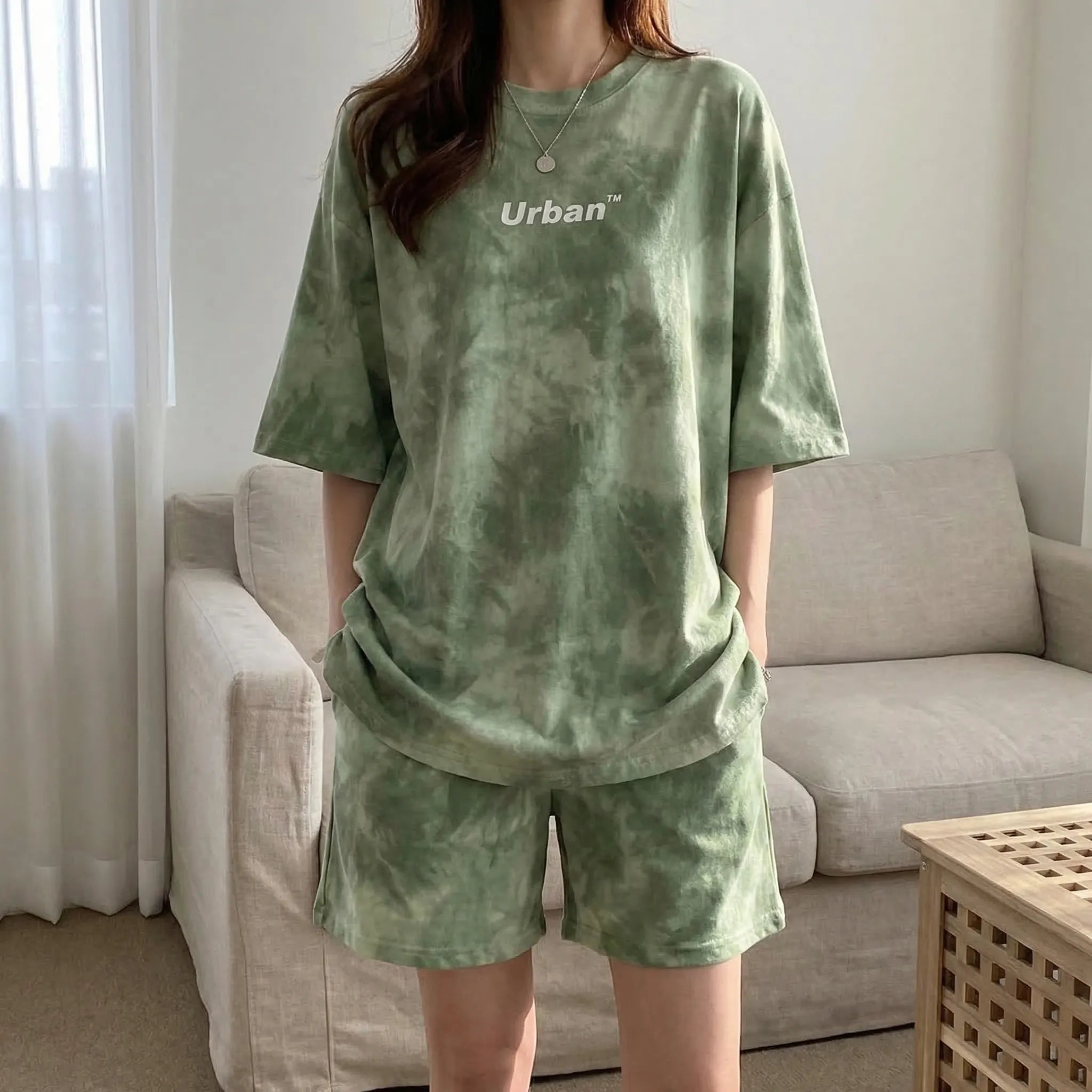 Nordspur | Dyeflow Tie-Dye Loose Tshirt And Wide-Leg Shorts Set