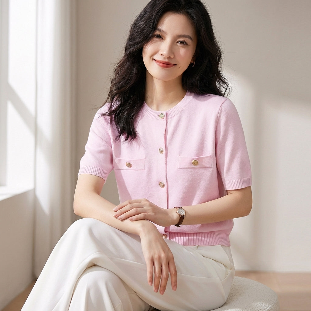 Nordspur | Eloria Short Sleeve Crop Cardigan