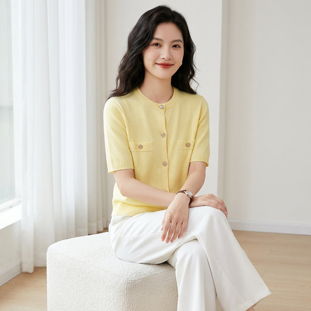 Nordspur | Eloria Short Sleeve Crop Cardigan