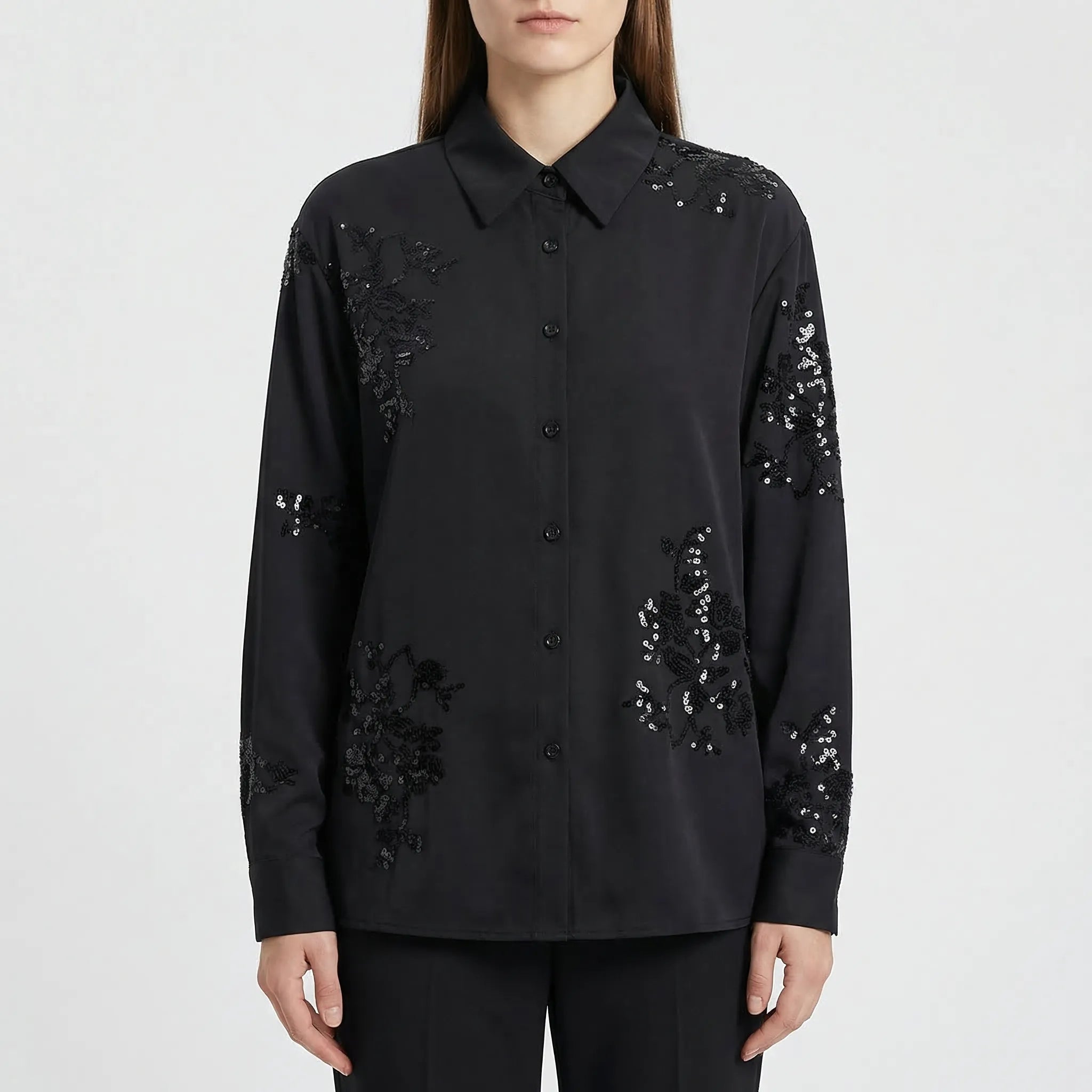 Nordspur | Embrixe Embroidered Sequin Shirt And Trouser Set