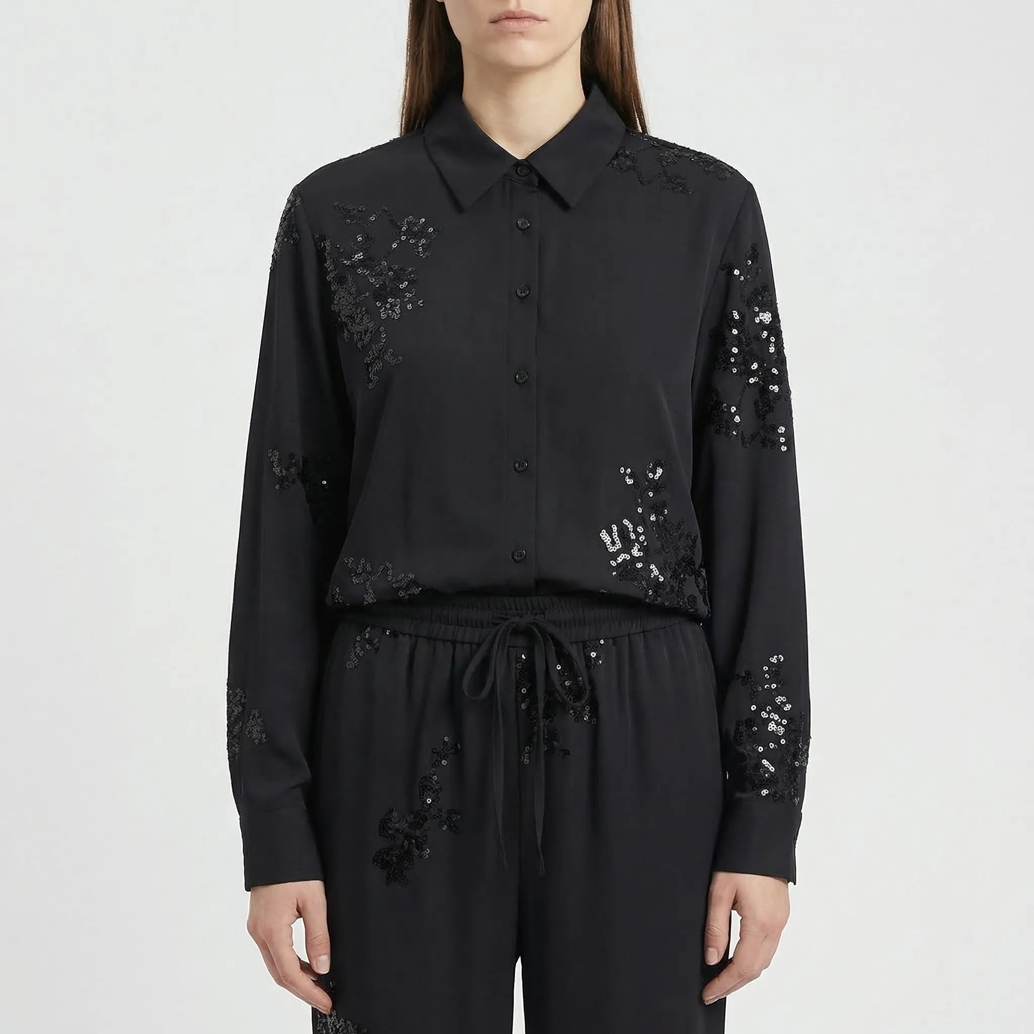 Nordspur | Embrixe Embroidered Sequin Shirt And Trouser Set