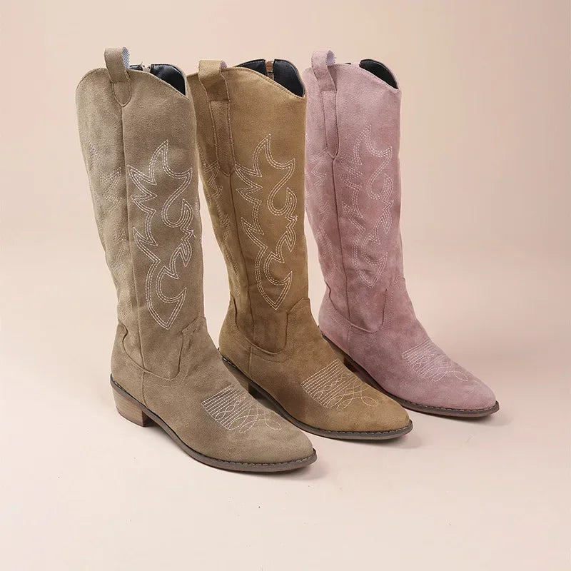 Nordspur | Embroidered Western Knee Boots
