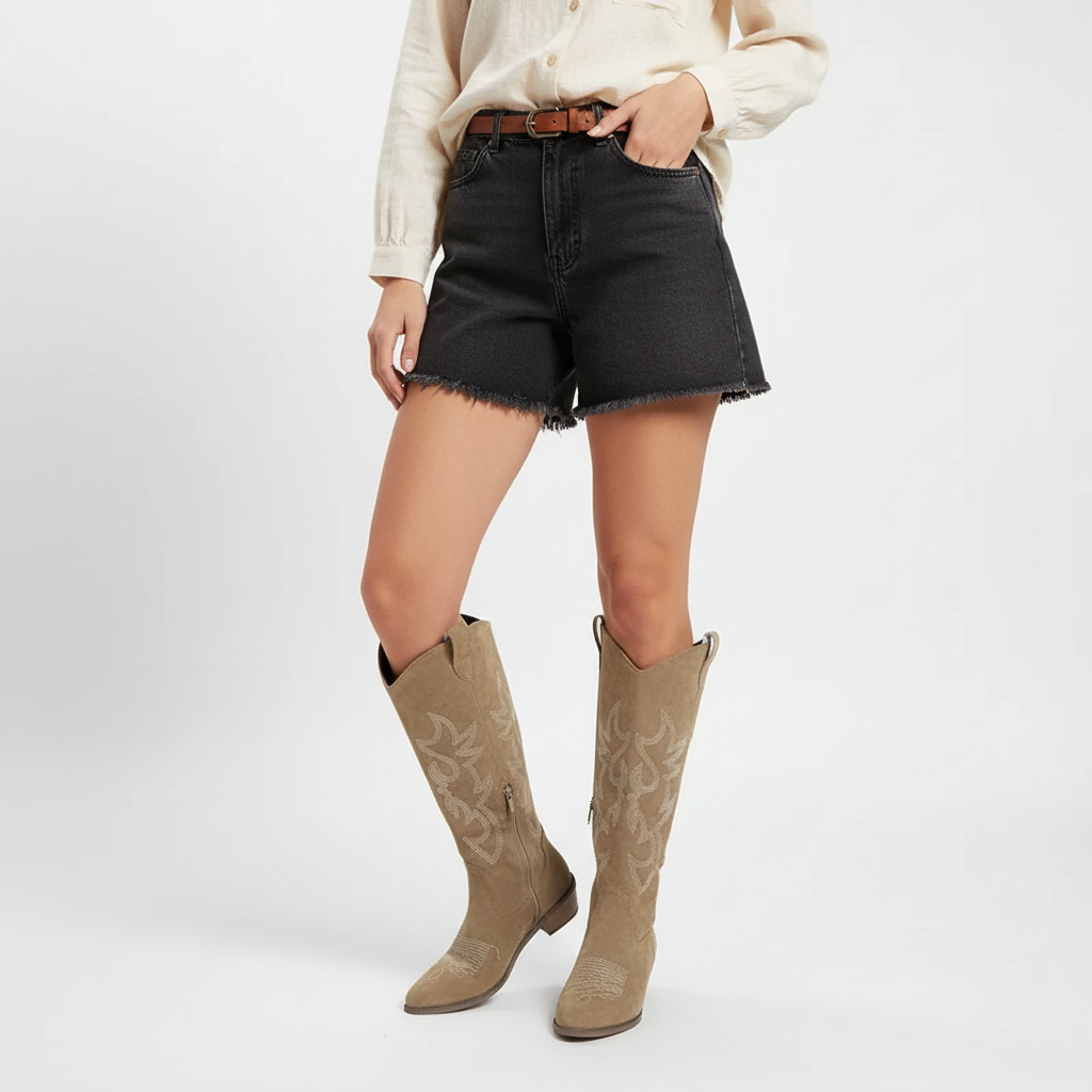Nordspur | Embroidered Western Knee Boots