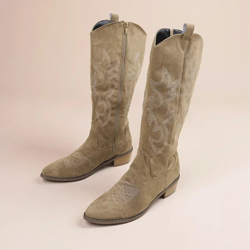 Nordspur | Embroidered Western Knee Boots