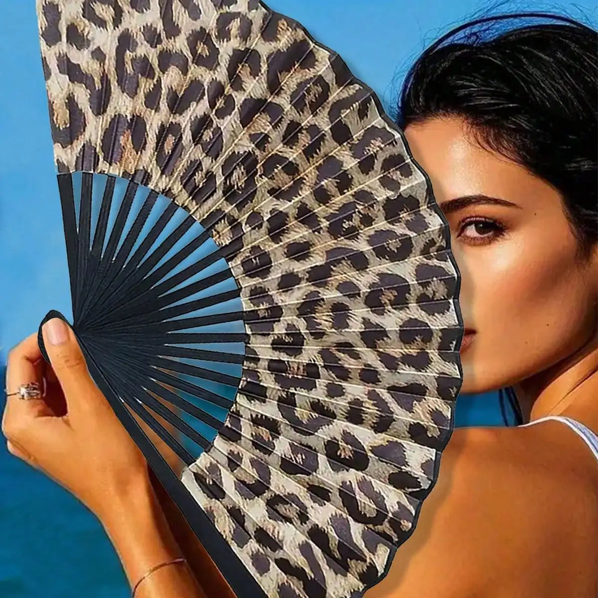 Nordspur | Fannix Leopard Print Hand Folding Fan