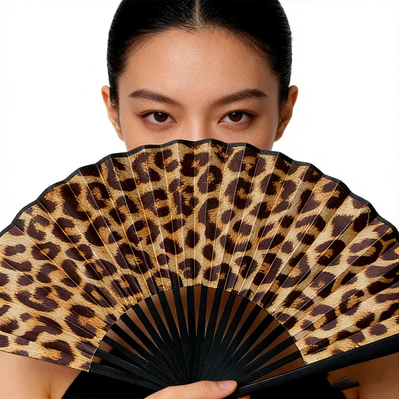 Nordspur | Fannix Leopard Print Hand Folding Fan