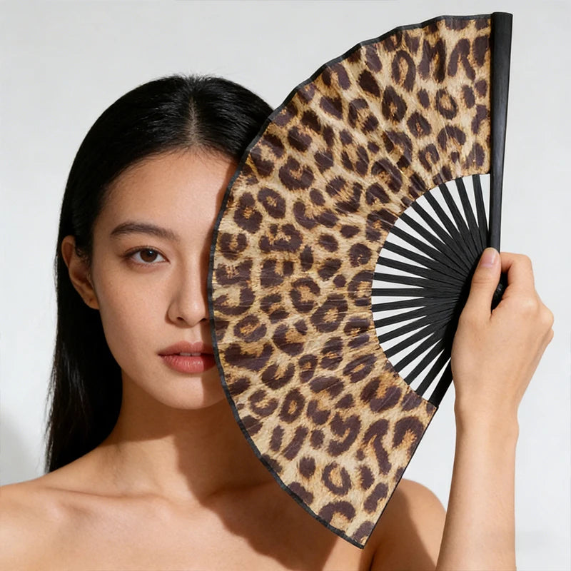 Nordspur | Fannix Leopard Print Hand Folding Fan