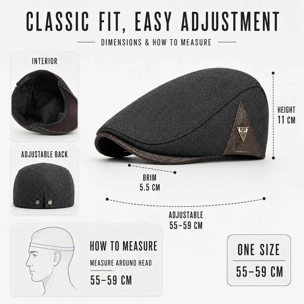 Nordspur | Flatsworth British-Style Herringbone Flat Cap
