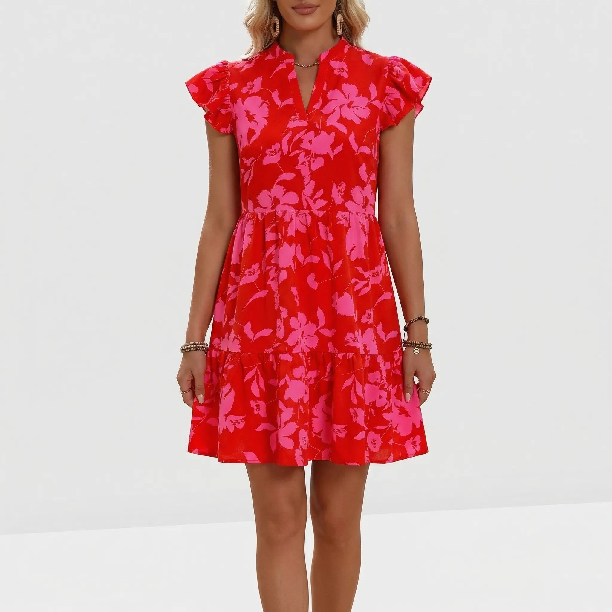 Nordspur | Floresca Floral Print Tiered Mini Dress
