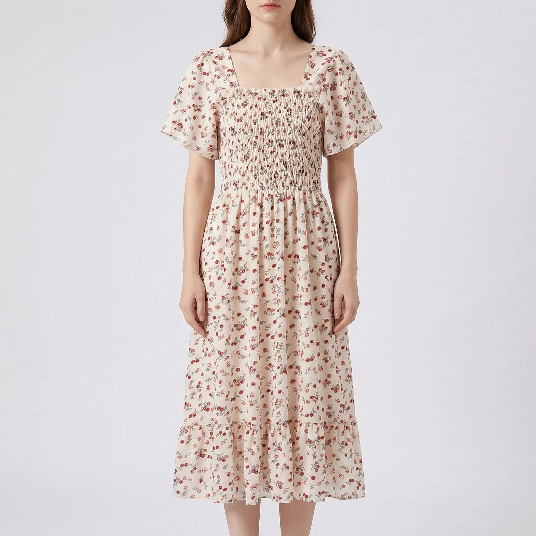 Nordspur | Florette Floral Print Pleated Midi Dress