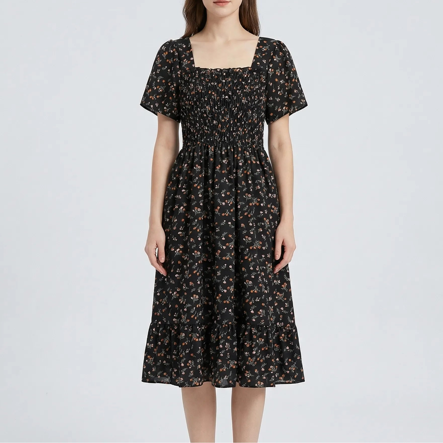 Nordspur | Florette Floral Print Pleated Midi Dress