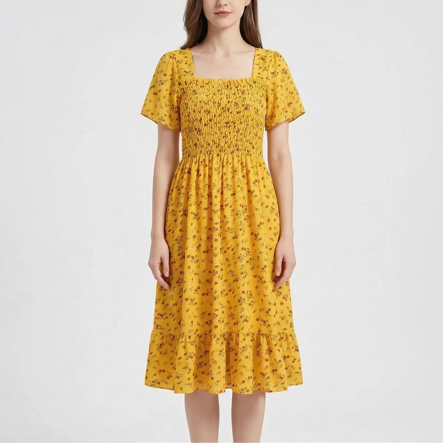 Nordspur | Florette Floral Print Pleated Midi Dress