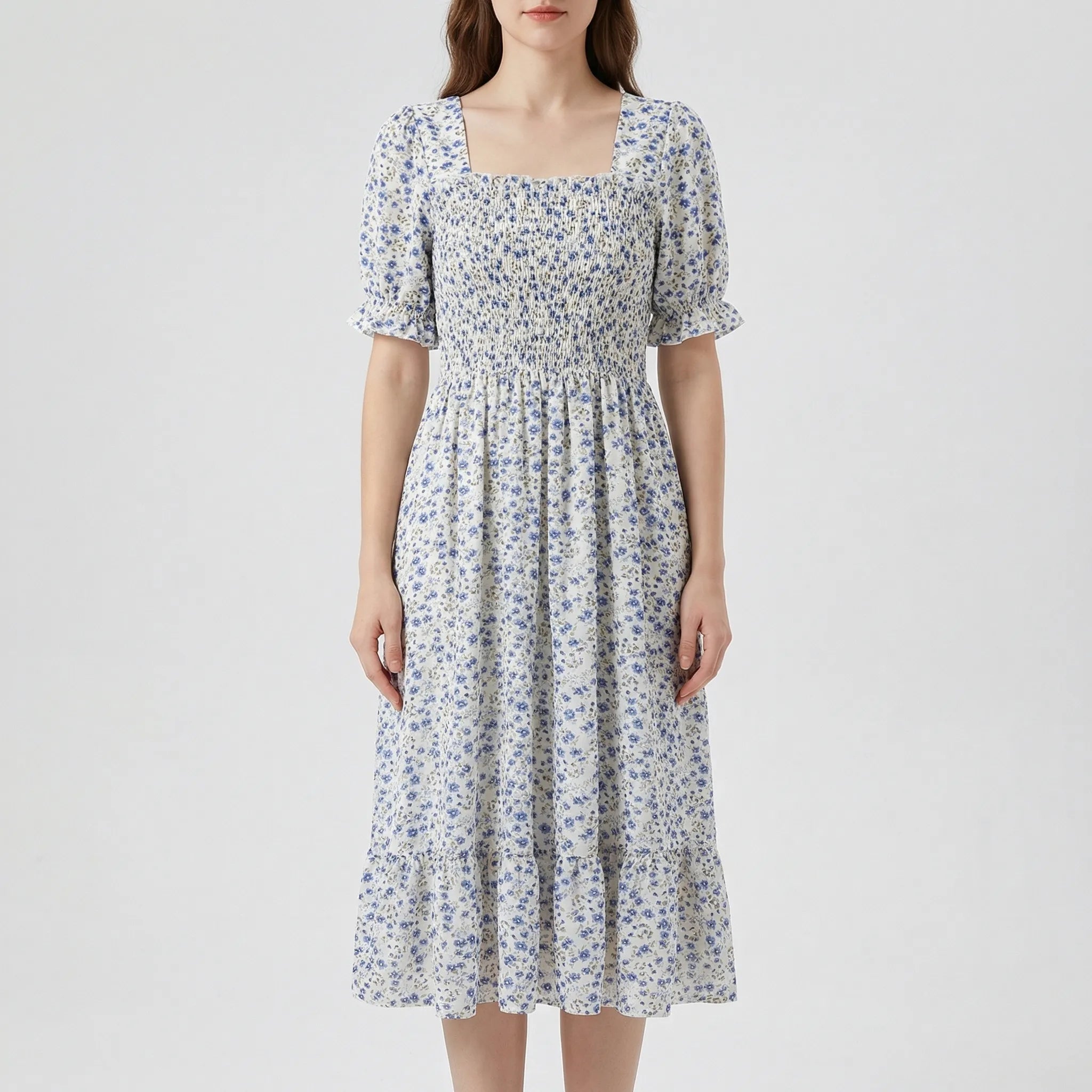 Nordspur | Florielle Floral Print Pleated Midi Dress