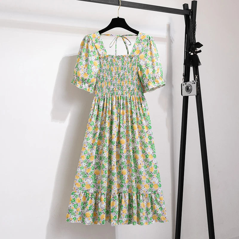 Nordspur | Florielle Floral Print Pleated Midi Dress