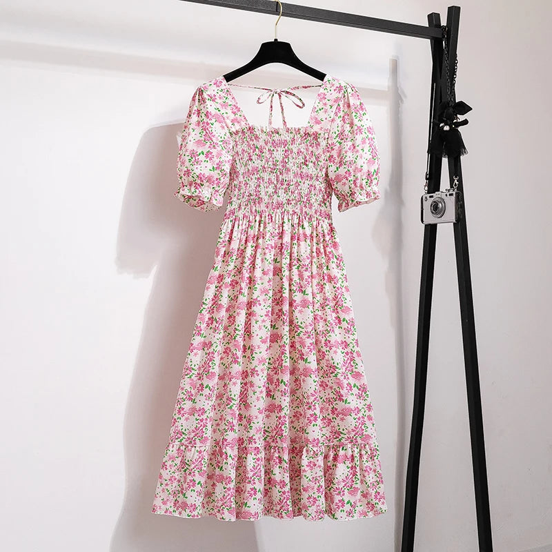 Nordspur | Florielle Floral Print Pleated Midi Dress