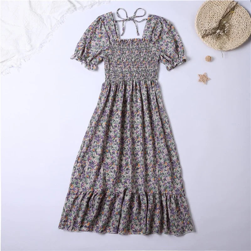 Nordspur | Florielle Floral Print Pleated Midi Dress
