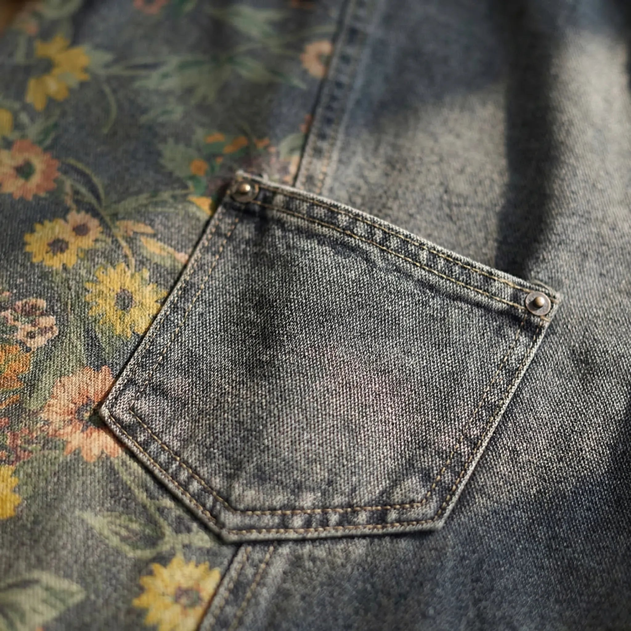 Nordspur | Florovelle Floral Print Denim Dungaree Jumpsuit