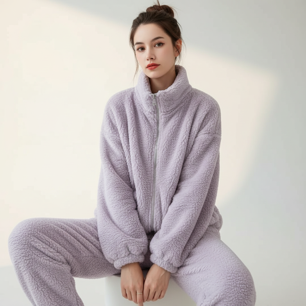 Nordspur | Furrene Thick Zip Front Loungewear Set