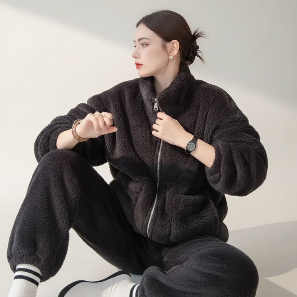 Nordspur | Furrene Thick Zip Front Loungewear Set