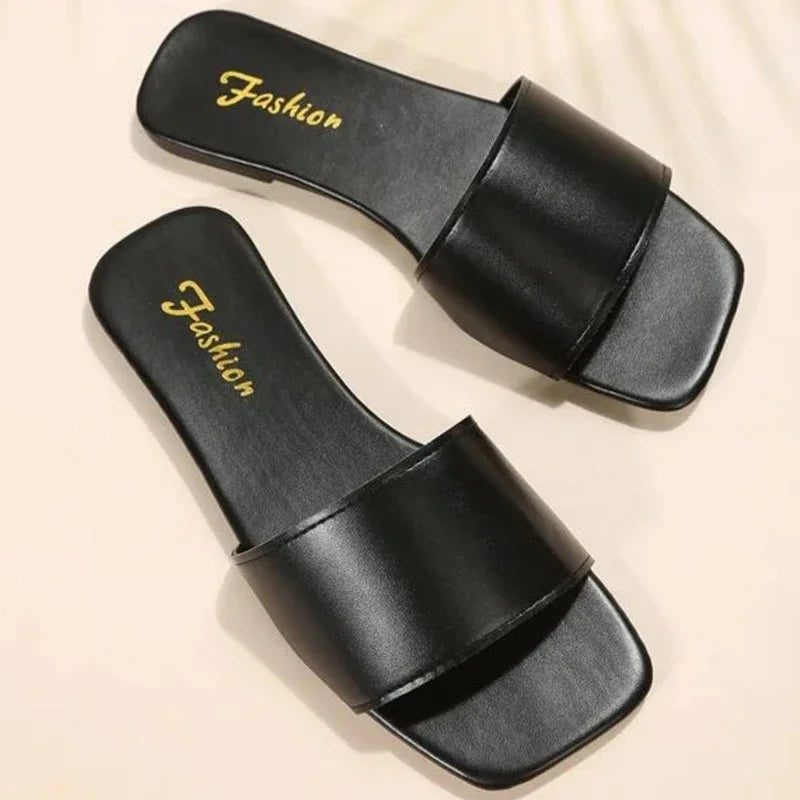 Nordspur | Glidea Minimalist Square Toe Slide Sandals