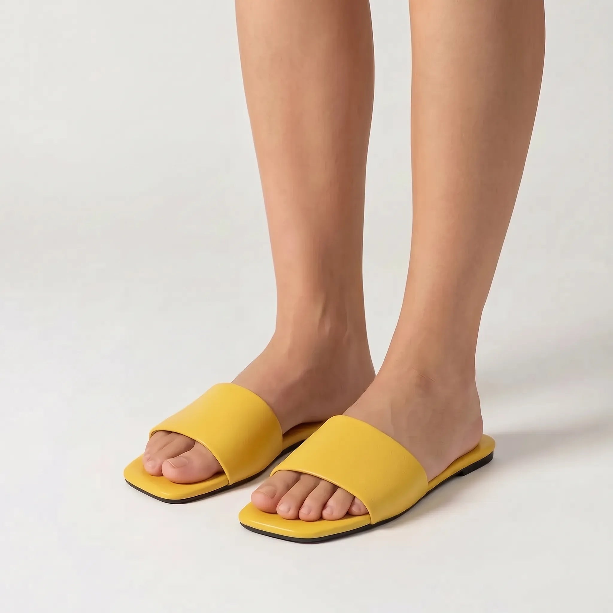Nordspur | Glidea Minimalist Square Toe Slide Sandals