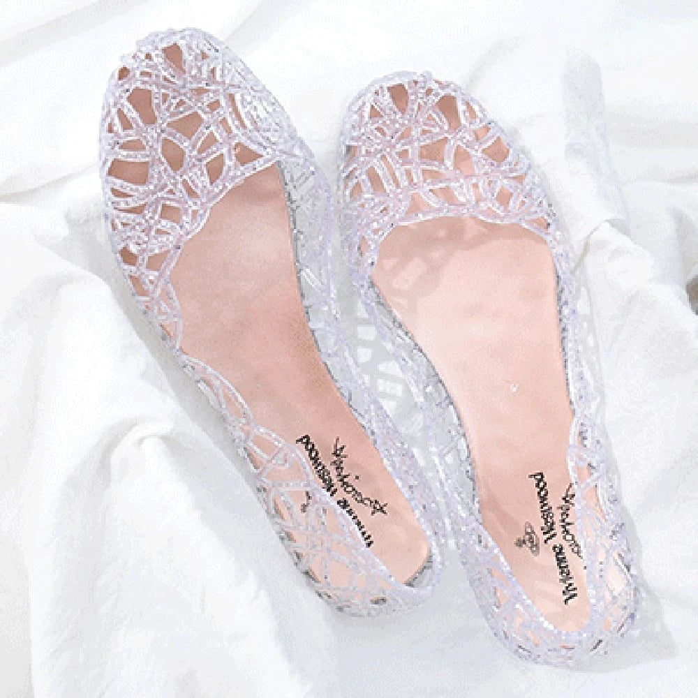 Nordspur | GlimmerSlip Flat Jelly Sandals For Women