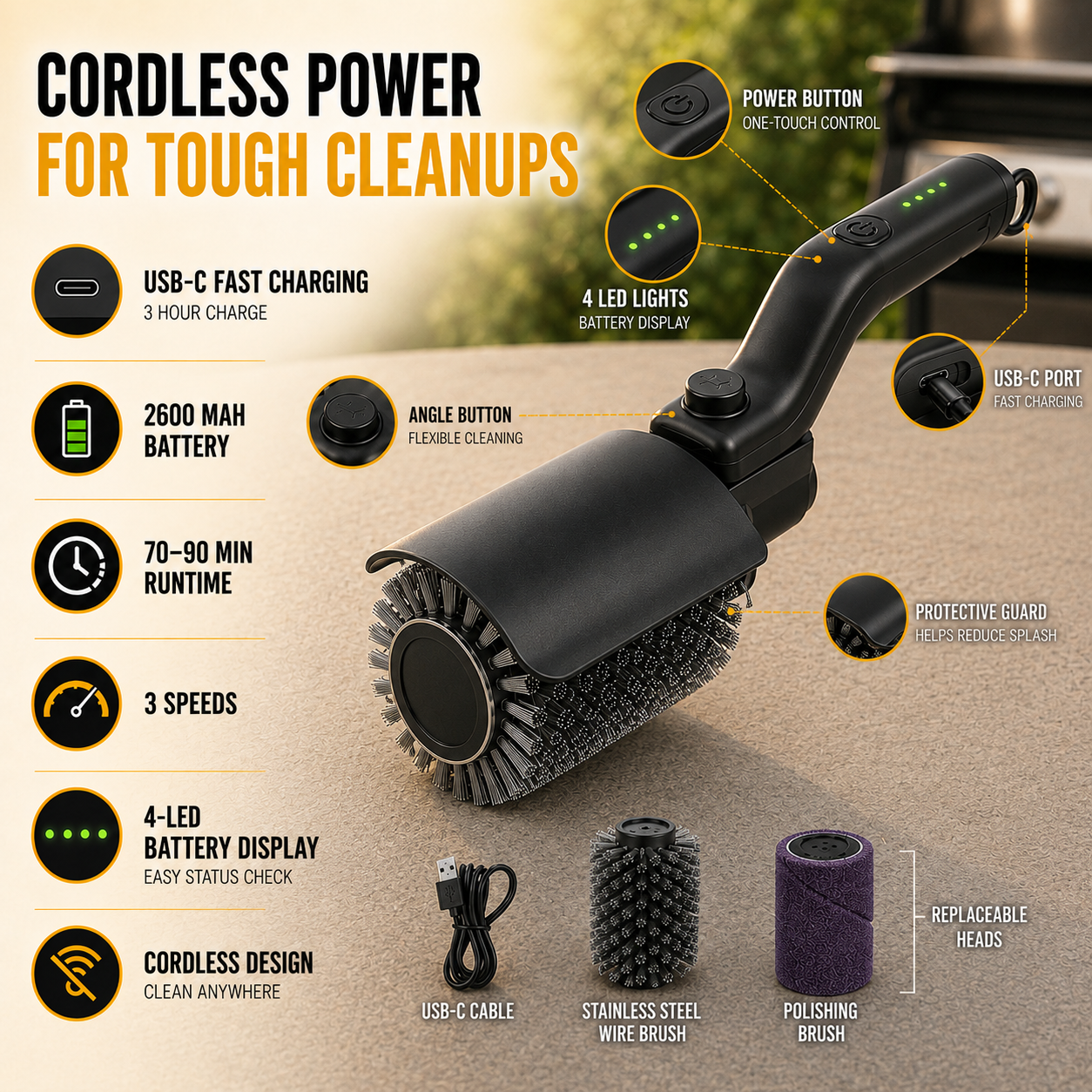 Nordspur | Grillora Cordless Electric Grill Brush