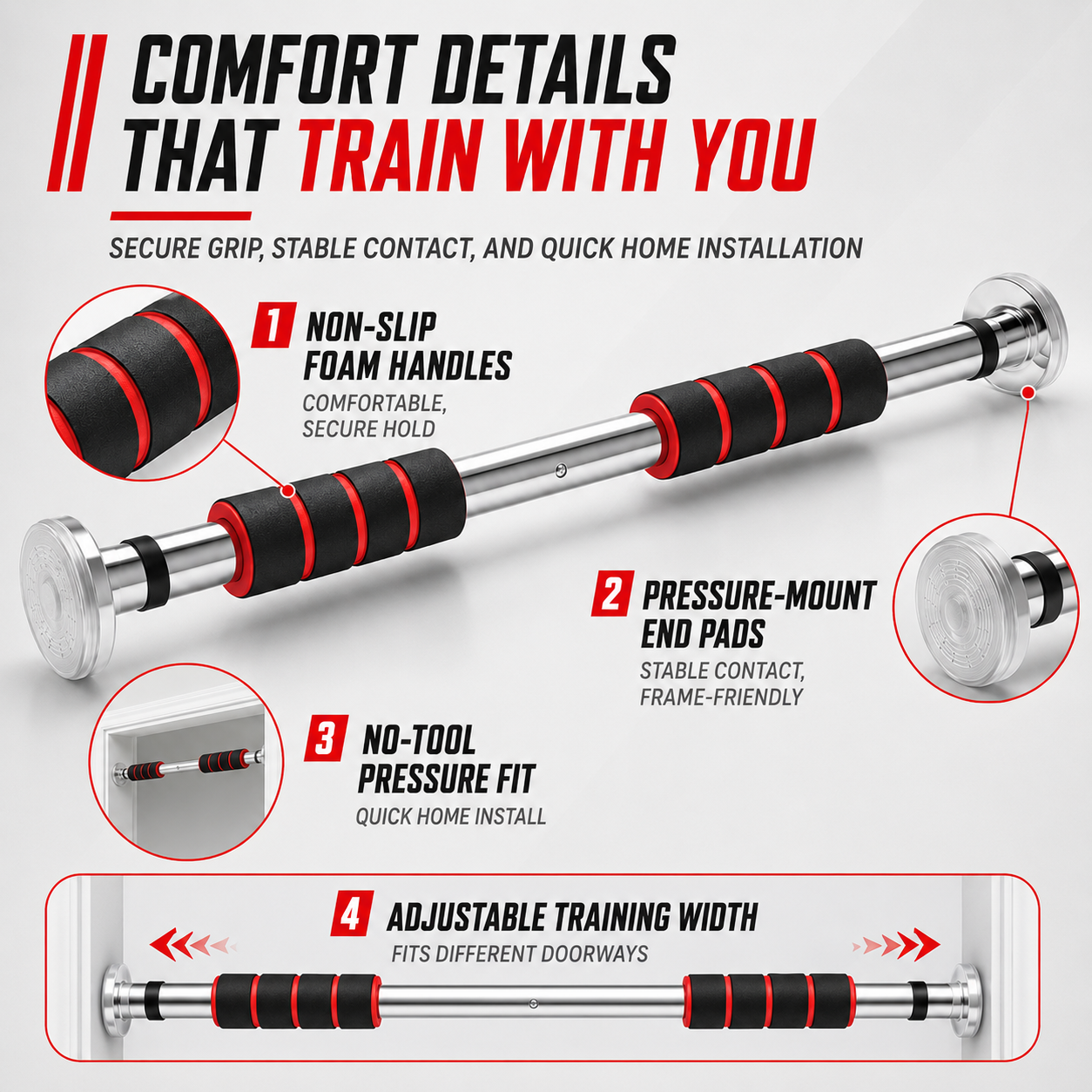 Nordspur | Gripylon Telescopic Doorway Pull Up Bar