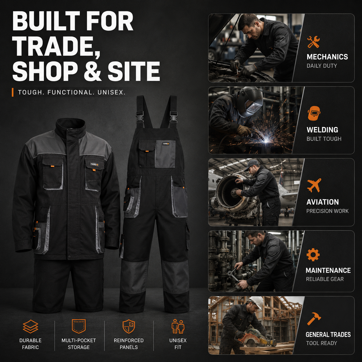 Nordspur | Gruvtek Multi-Pocket Bib Overall Workwear Suit