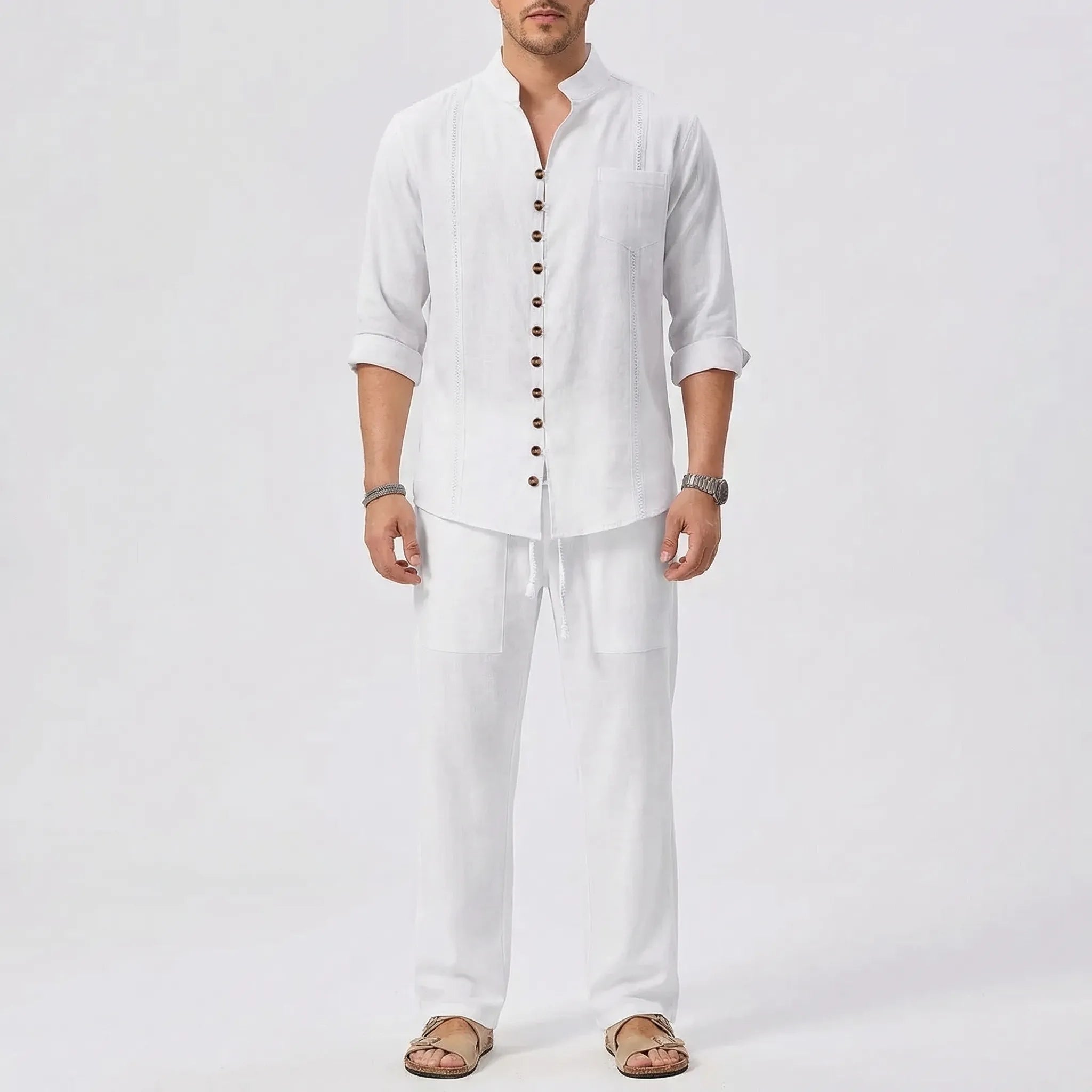 Nordspur | Havanero Cuban-Collar Matching Shirt And Trouser Set