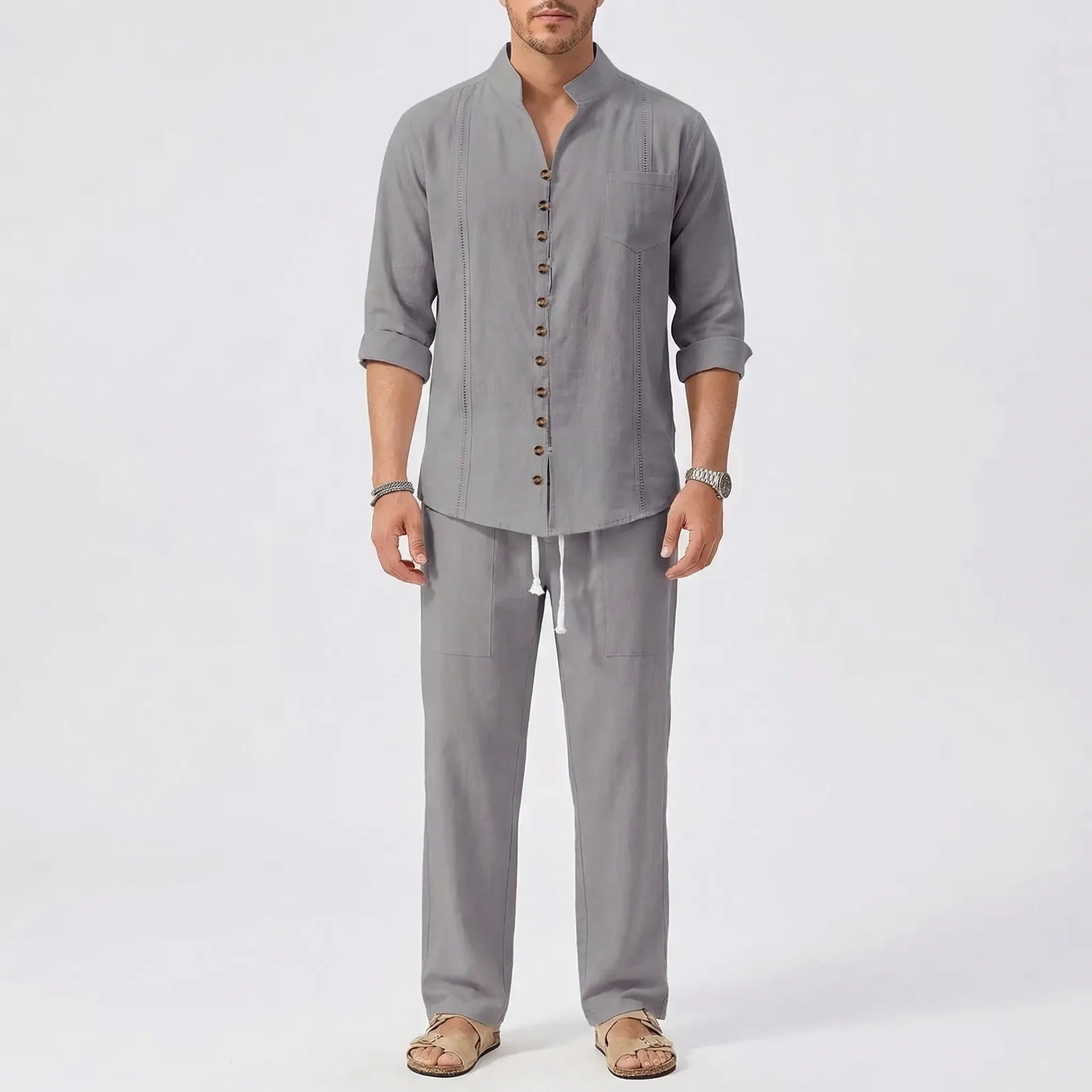 Nordspur | Havanero Cuban-Collar Matching Shirt And Trouser Set