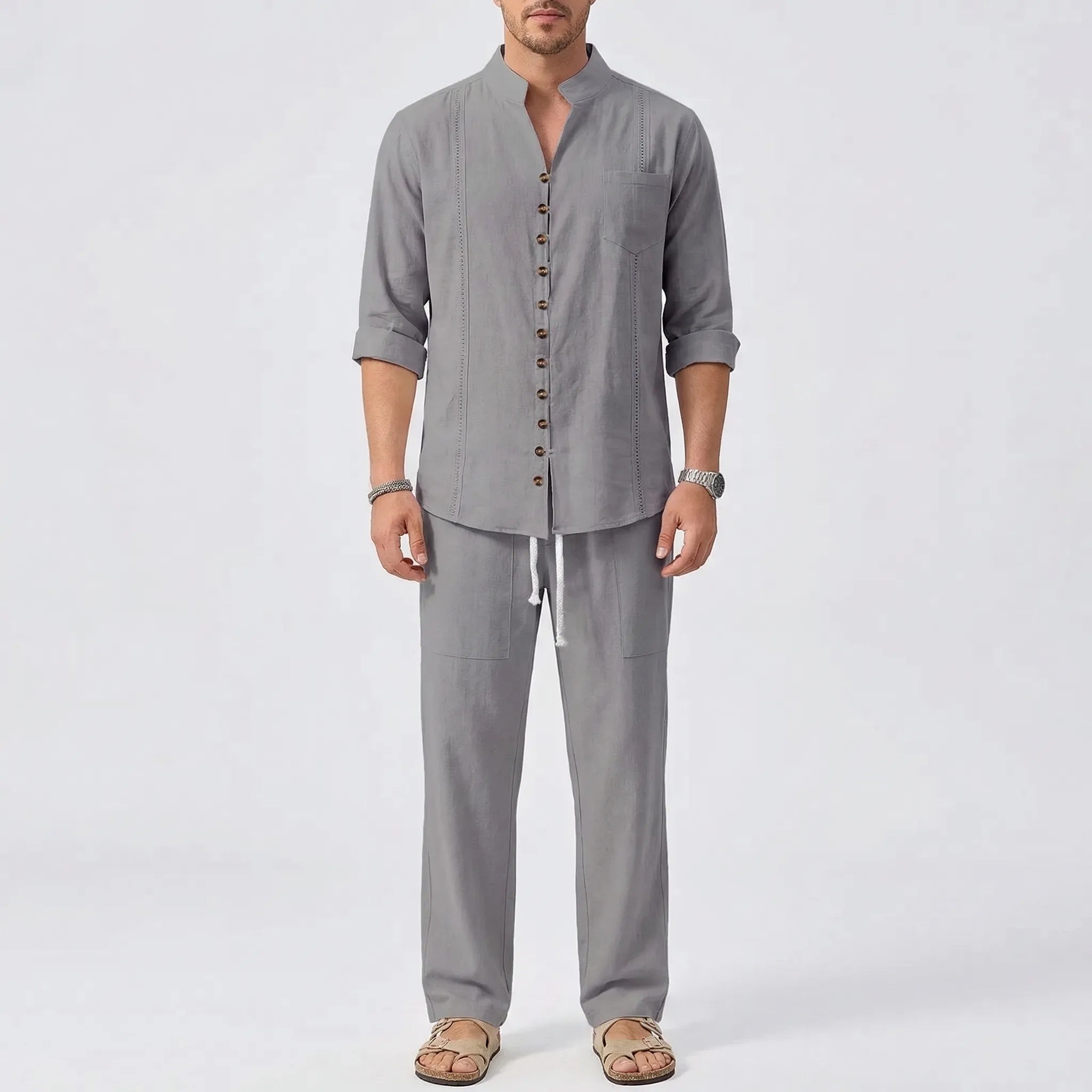 Nordspur | Havanero Cuban-Collar Matching Shirt And Trouser Set