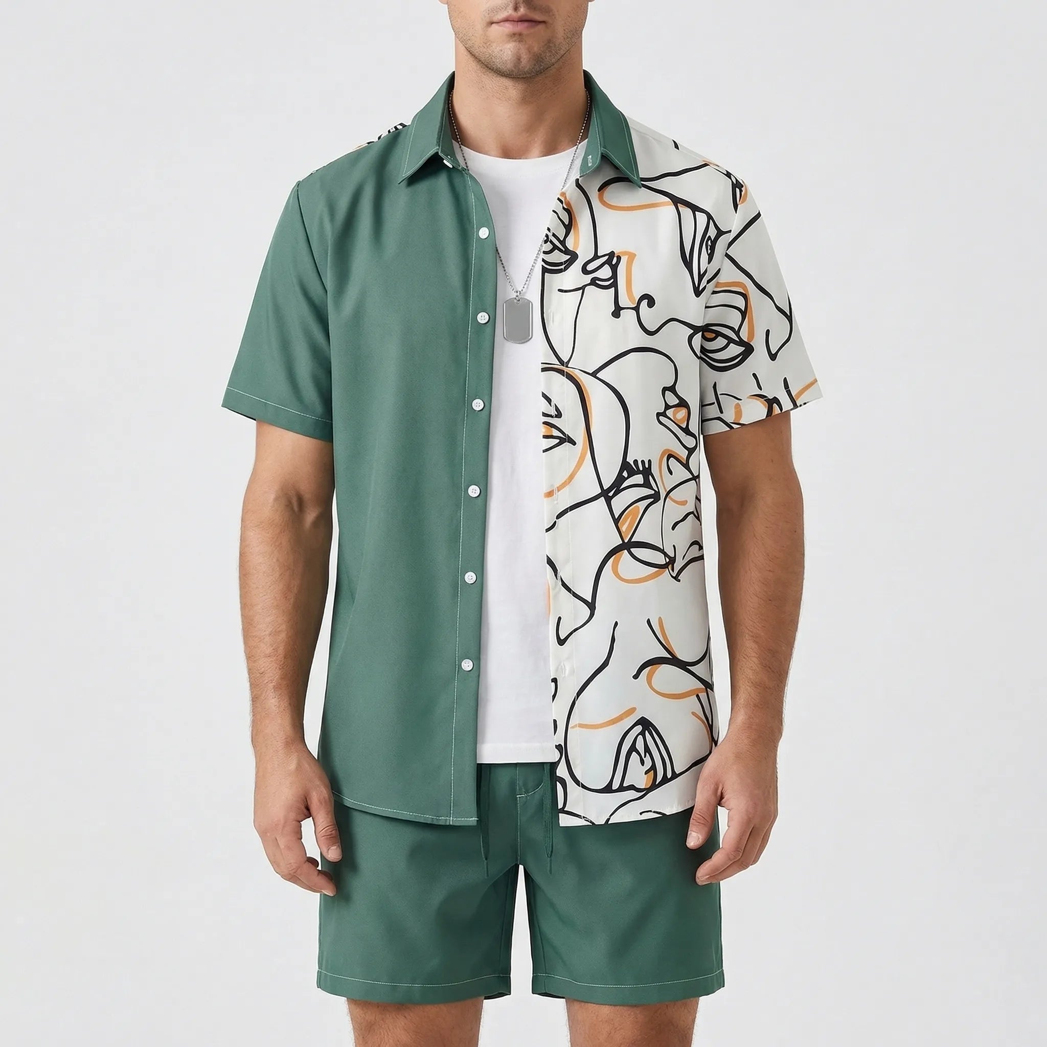 Nordspur | Havano Printed Short Sleeve Shirt And Shorts Set