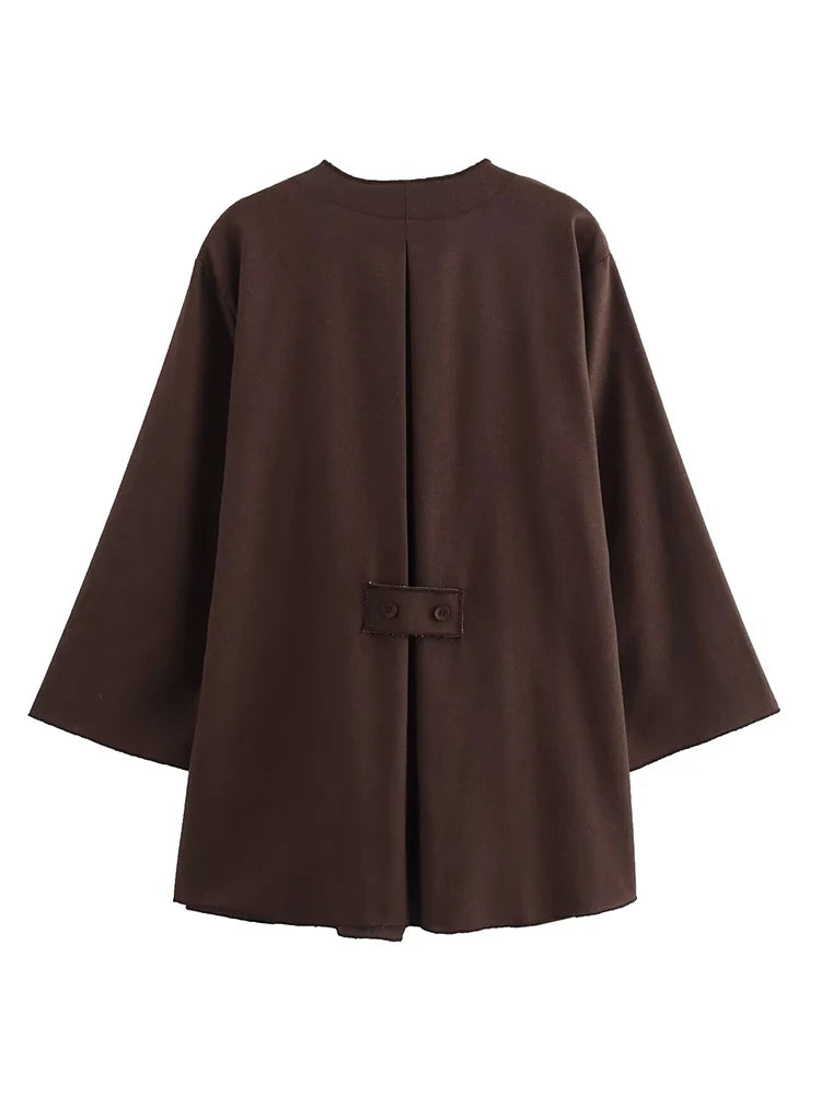 Nordspur | Kimonelle Kimono-Style Loose Lace-Up Top And Wide-Leg Trouser Set