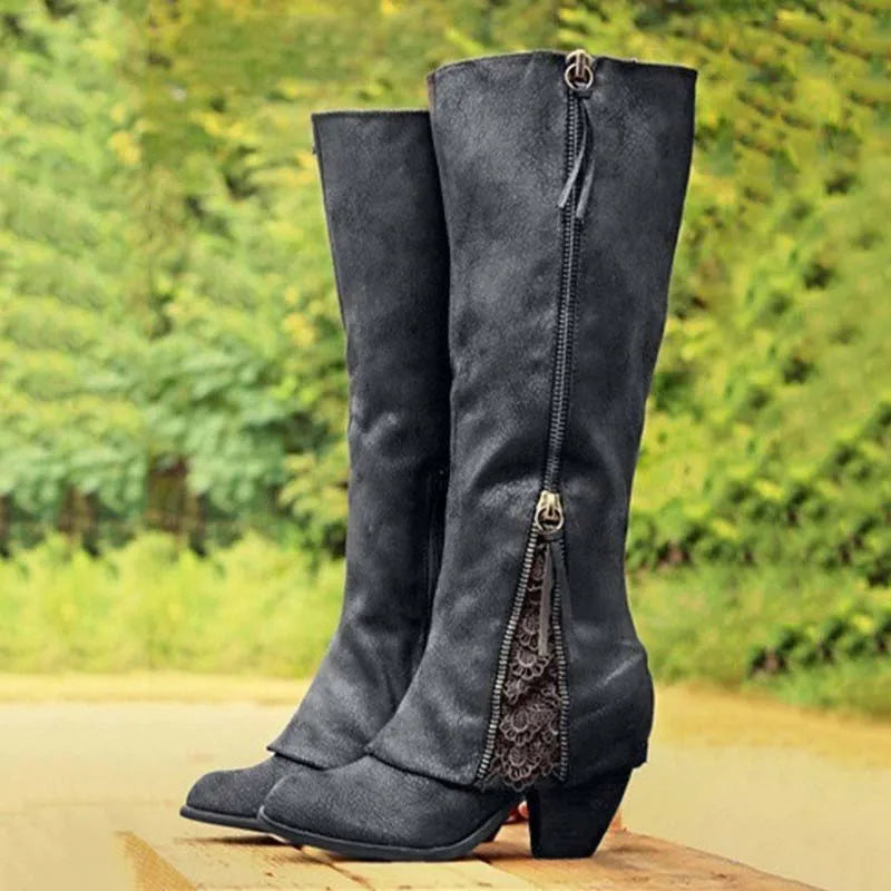 Nordspur | Knee High Folded Shaft Boots