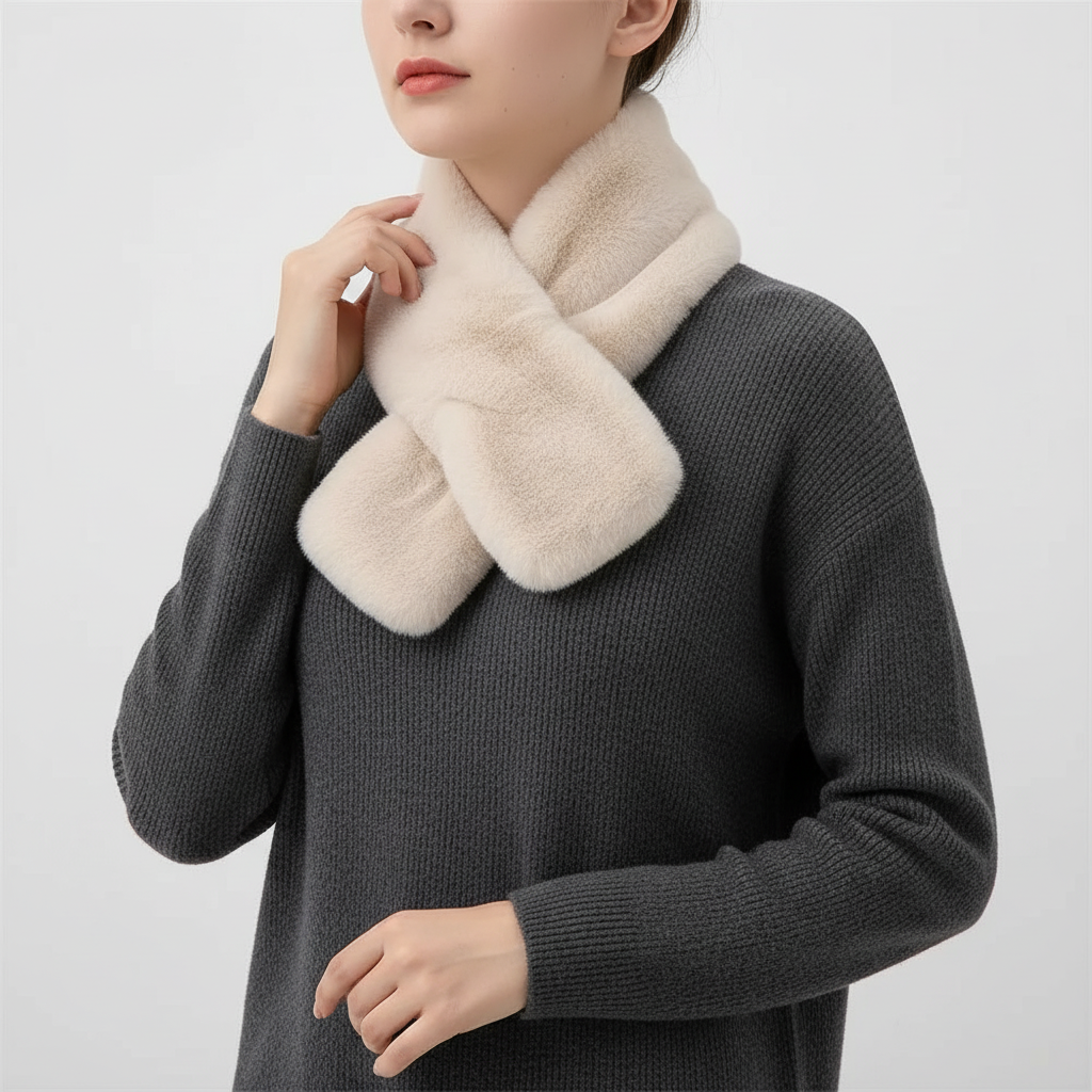 Nordspur | Knit Faux Rabbit Fur Scarf