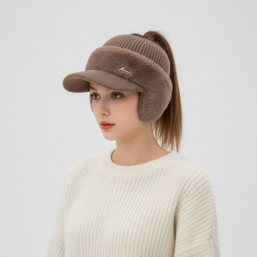 Nordspur | Knit Visor Cap With Earflaps