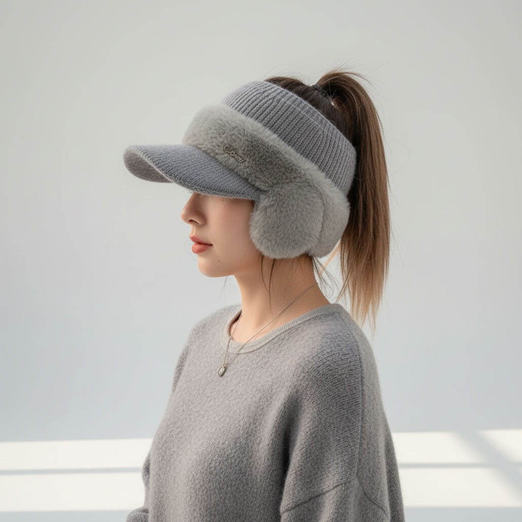 Nordspur | Knit Visor Cap With Earflaps