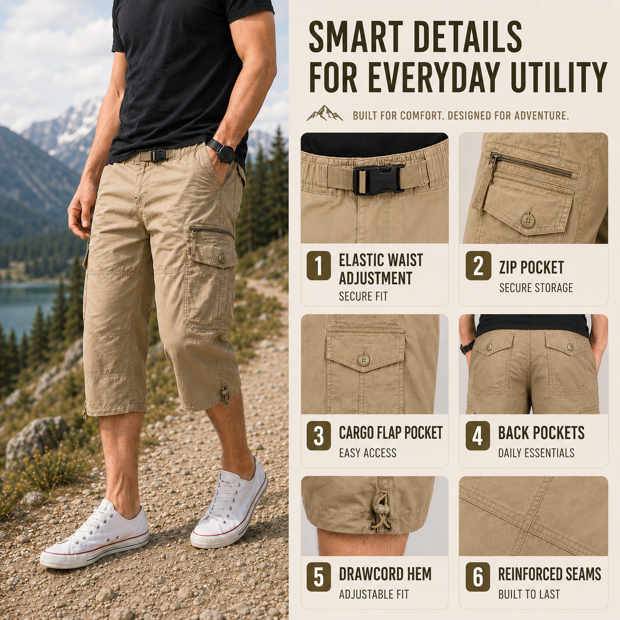 Nordspur | Kortivar Long Length Cargo Shorts