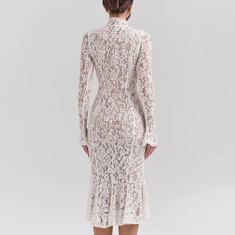 Nordspur | Lacevelle Long Sleeve Bodycon Midi Dress