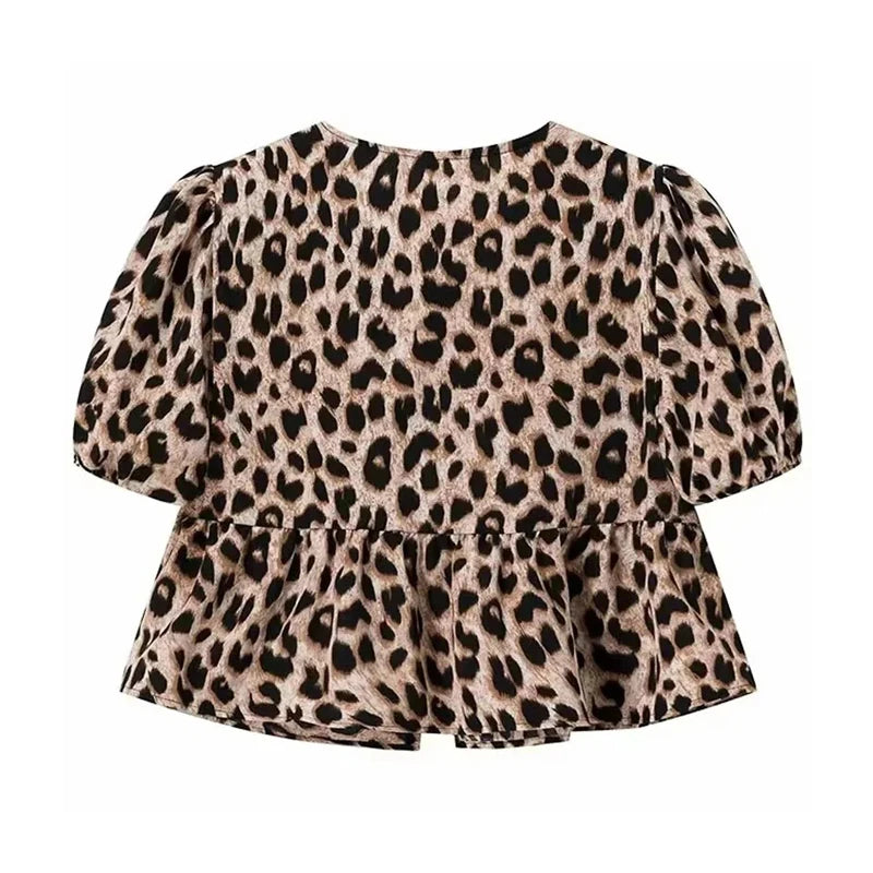 Nordspur | Leoprelle Leopard Print Ruched Crop Top