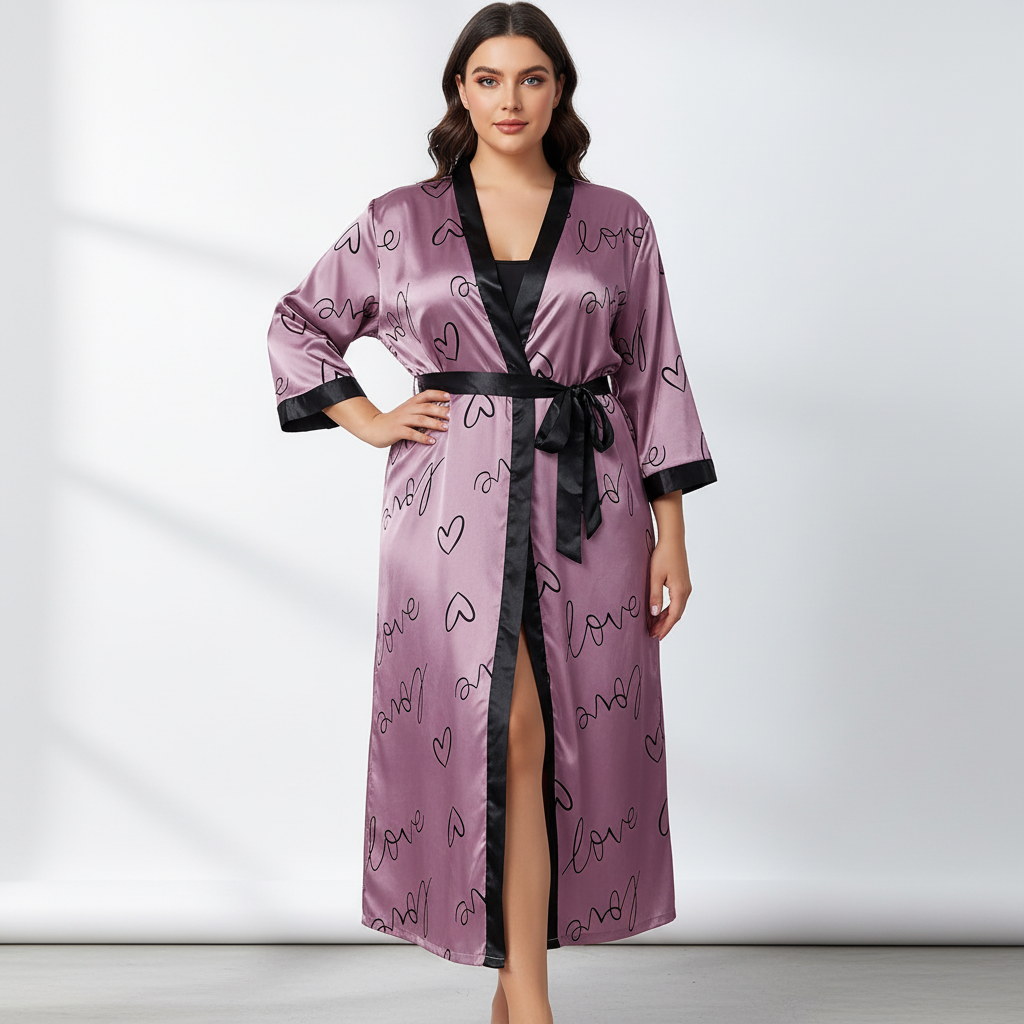 Nordspur | Leovella Plus Size Long Kimono Robe